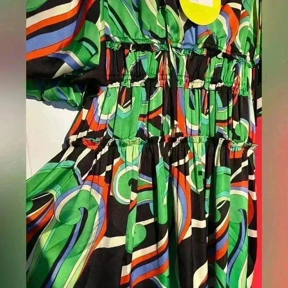 Alden Adair Shelbi Dress in Kimono new NWT colorful maxi - Picture 6 of 10